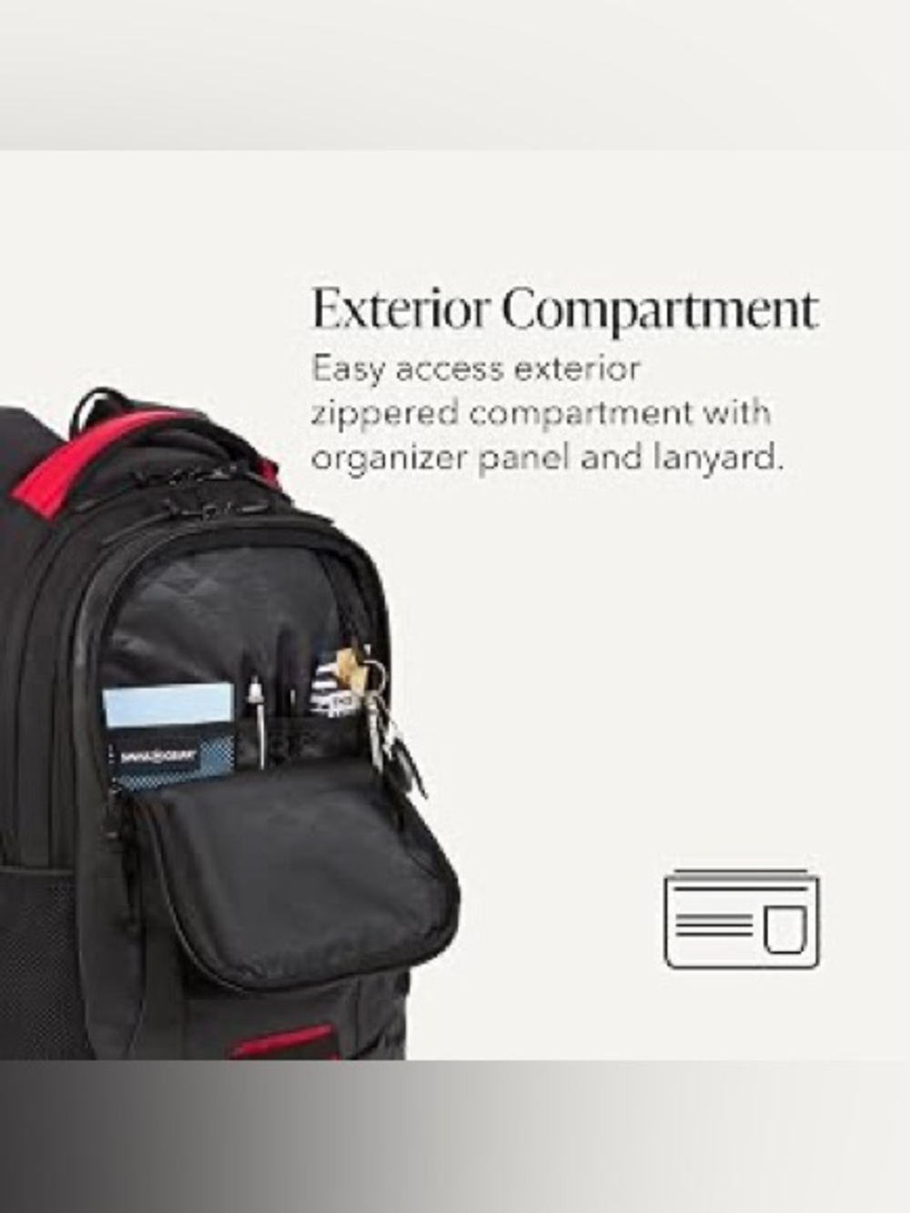 SWISSGEAR Cecil Laptop Backpack 27.3L, Fits 16-Inch Laptops, Black - Picture 4 of 12